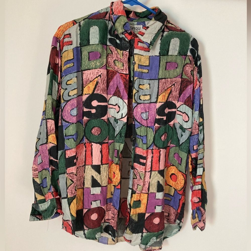 Unique silk printed blouse